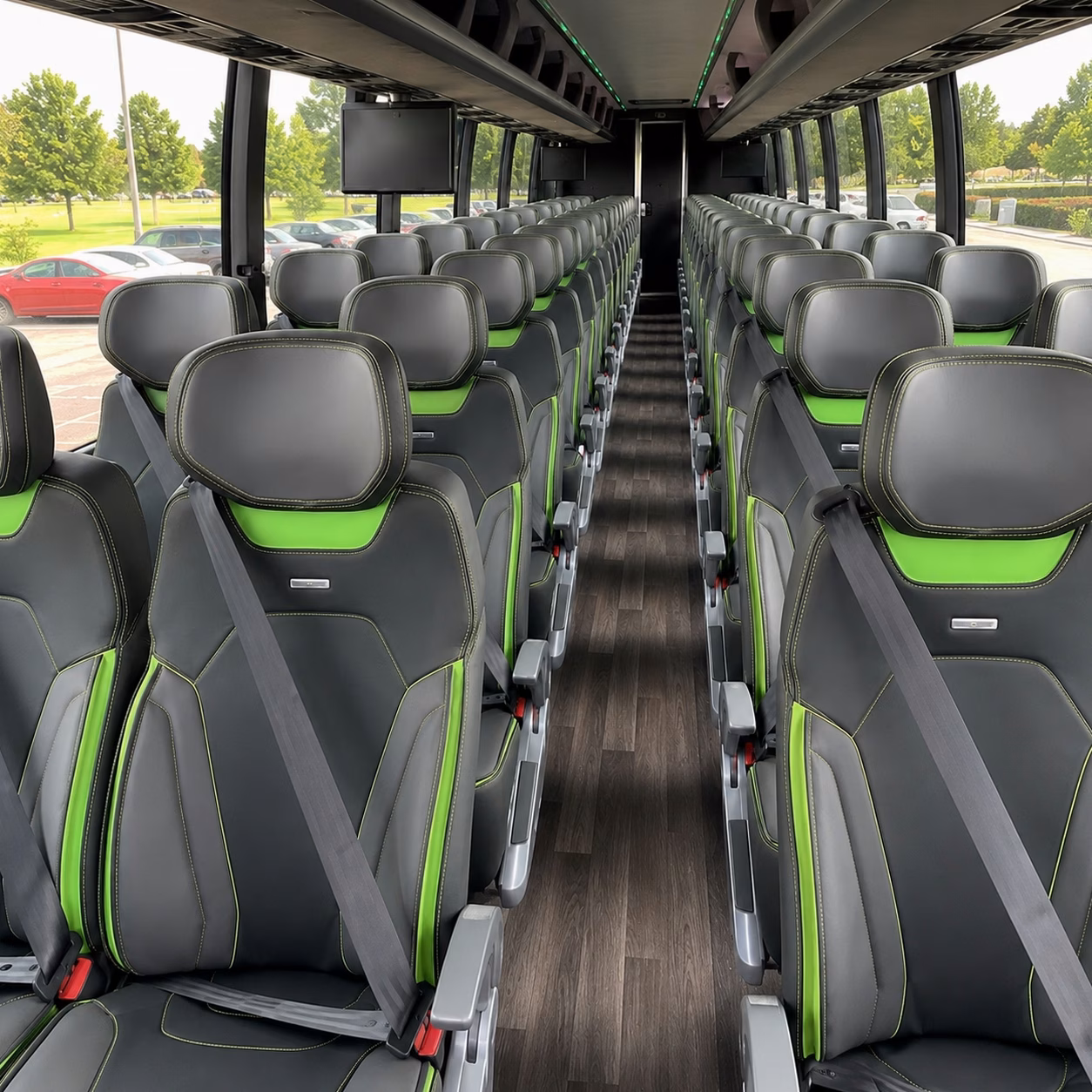 north port charter bus rental interior